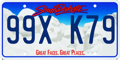 SD license plate 99XK79