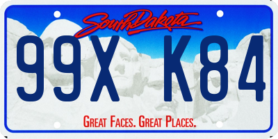 SD license plate 99XK84