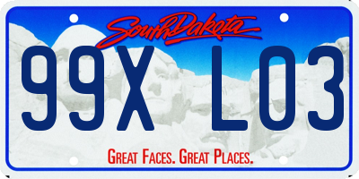 SD license plate 99XL03