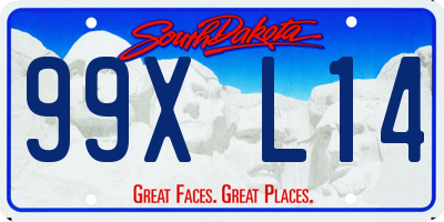 SD license plate 99XL14