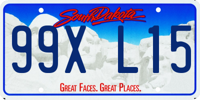SD license plate 99XL15