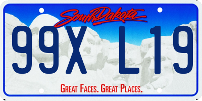 SD license plate 99XL19