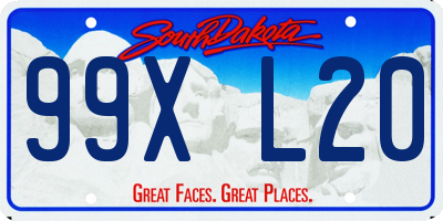 SD license plate 99XL20