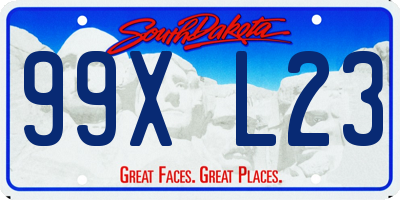 SD license plate 99XL23