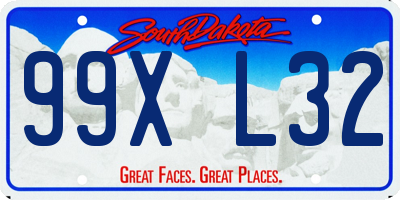 SD license plate 99XL32