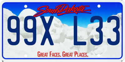 SD license plate 99XL33