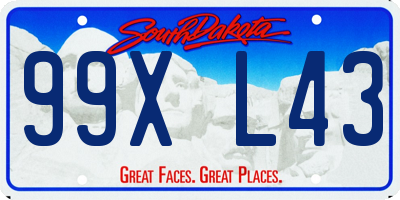 SD license plate 99XL43