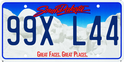 SD license plate 99XL44