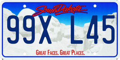 SD license plate 99XL45