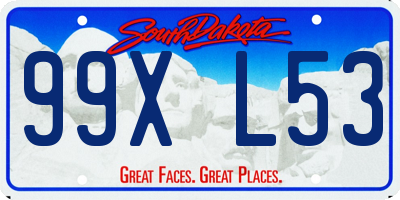 SD license plate 99XL53