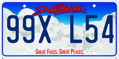 SD license plate 99XL54