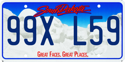 SD license plate 99XL59