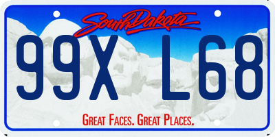 SD license plate 99XL68