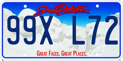 SD license plate 99XL72