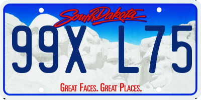 SD license plate 99XL75