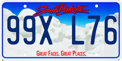SD license plate 99XL76