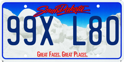 SD license plate 99XL80