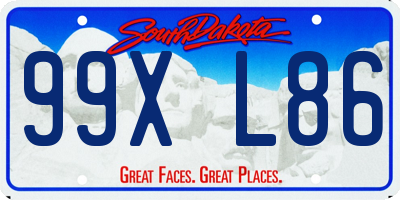 SD license plate 99XL86