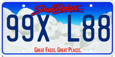 SD license plate 99XL88