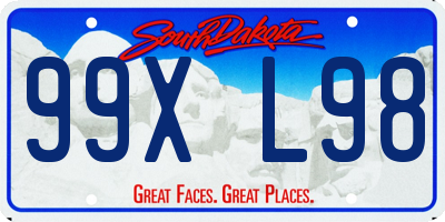 SD license plate 99XL98
