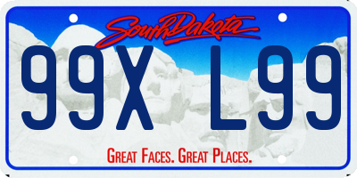 SD license plate 99XL99