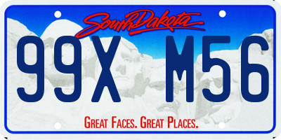 SD license plate 99XM56