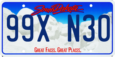 SD license plate 99XN30