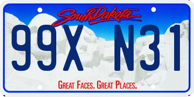 SD license plate 99XN31