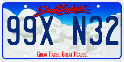 SD license plate 99XN32