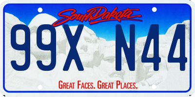 SD license plate 99XN44