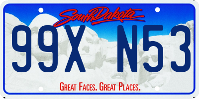 SD license plate 99XN53
