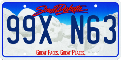 SD license plate 99XN63