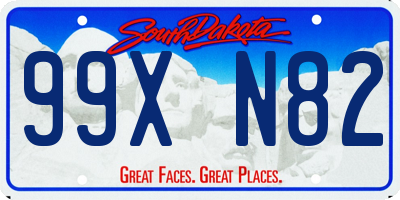 SD license plate 99XN82