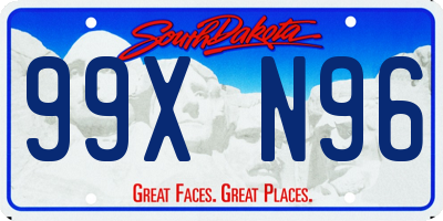 SD license plate 99XN96