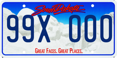 SD license plate 99XO00
