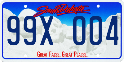 SD license plate 99XO04