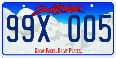SD license plate 99XO05