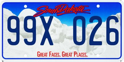 SD license plate 99XO26