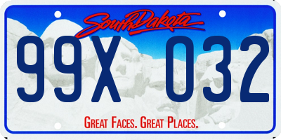 SD license plate 99XO32