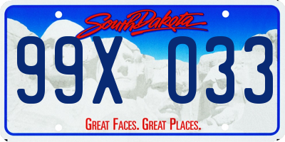 SD license plate 99XO33