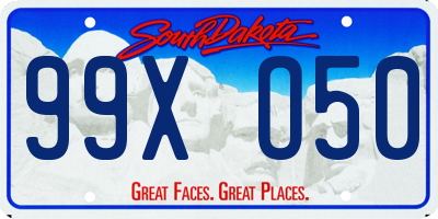 SD license plate 99XO50