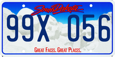 SD license plate 99XO56