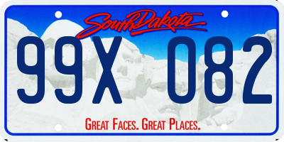 SD license plate 99XO82