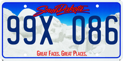 SD license plate 99XO86
