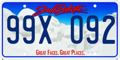 SD license plate 99XO92
