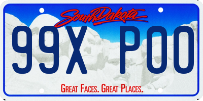 SD license plate 99XP00