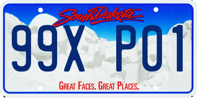 SD license plate 99XP01
