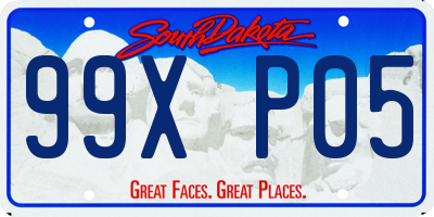SD license plate 99XP05