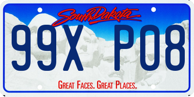 SD license plate 99XP08