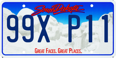 SD license plate 99XP11